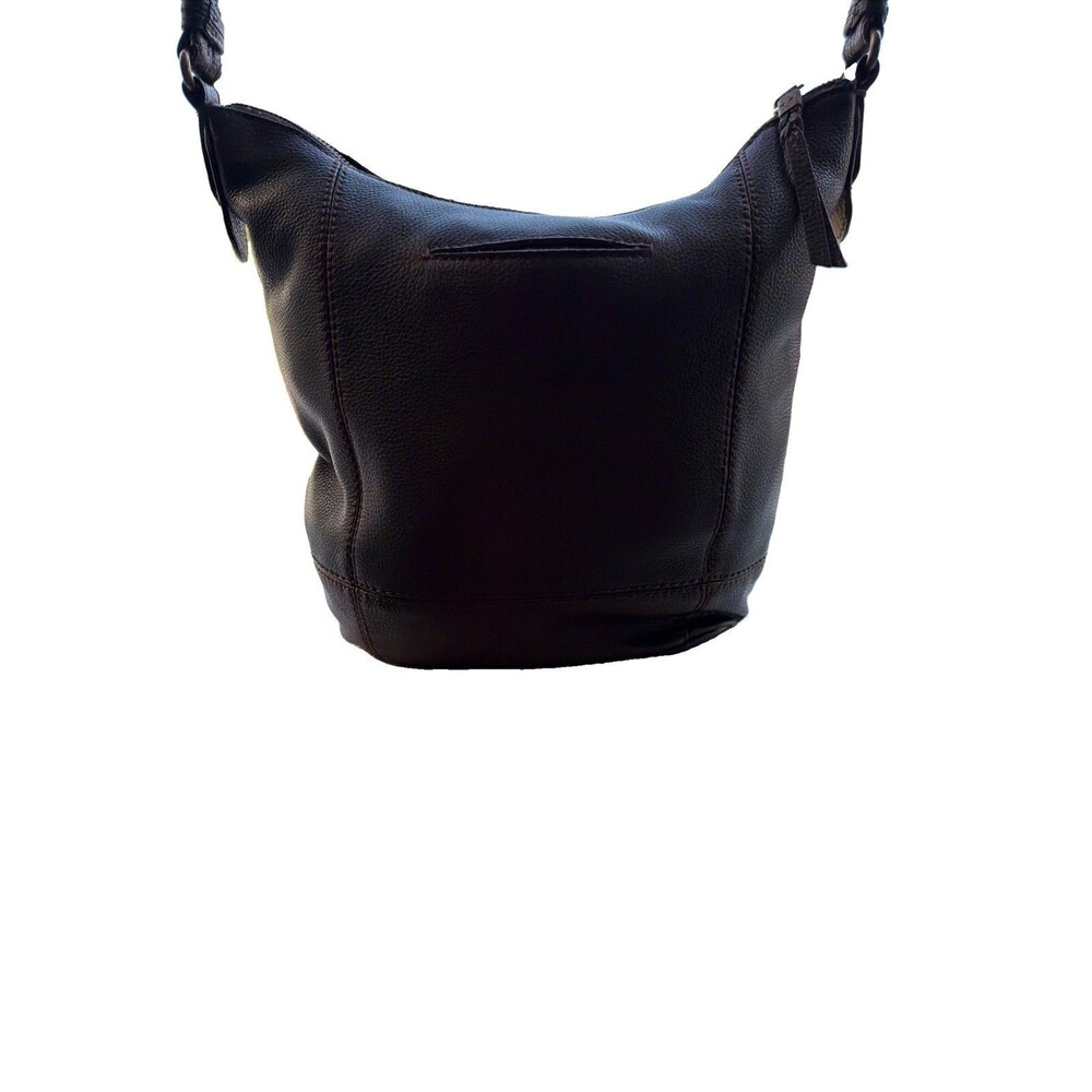 The Sak Brown Pebbled Shoulder Bag Zip Closure Shoulder Strap Inner Pockets